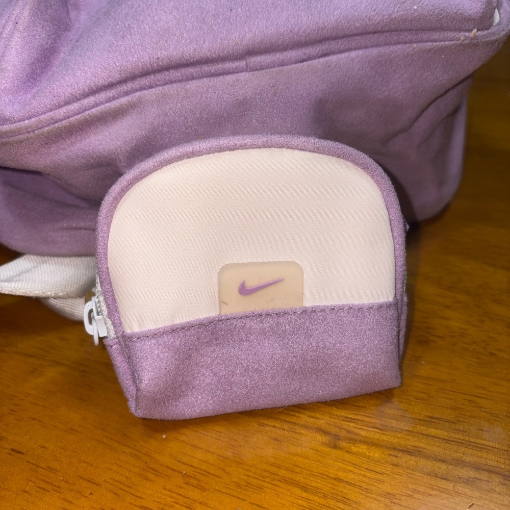 Nike Brasilia JDI Kids' Mini Backpack in a Platinum Violet Plum Dust colorway - Picture 11 of 16